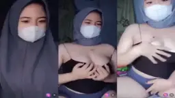 Abg Berjilbab Bermasker Meremas Payudara