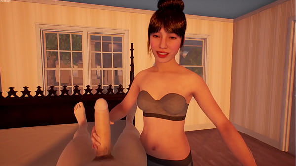 Gadis Asia Muda Dalam Realitas Virtual Memberikan Kenikmatan Tangan Yang Menggoda