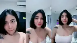 Tante Muda Live Pamer Tetek Pakai Tanktop Putih