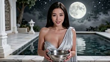 Xinyi Nungging, Kontol Penuh Di Kuil Bulan, Air Mani Banjir.